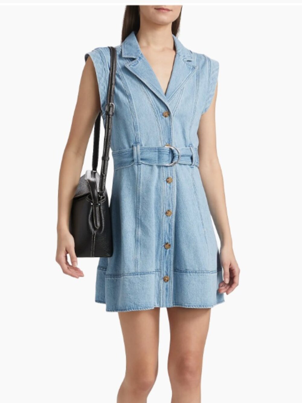 Derek Lam 10 Crosby Women's Lya Belted Denim Dress - Size 0